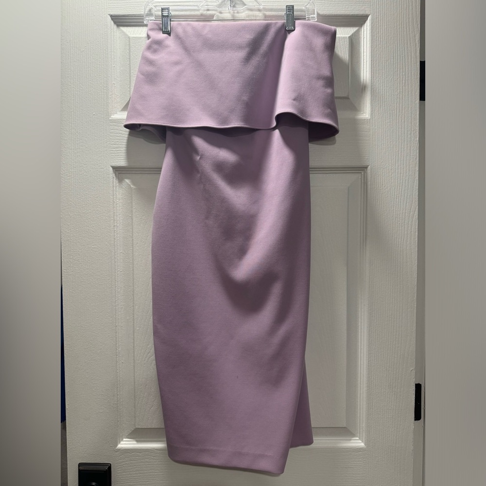 Likely Driggs Dress- Lilac strapless midi